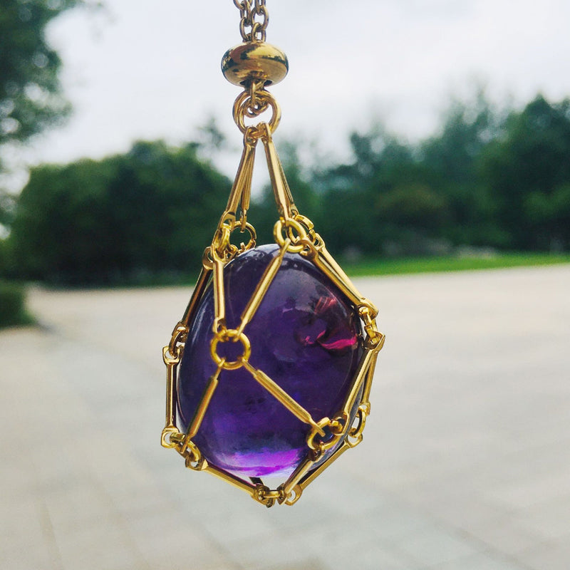 Sparkling Gemstone Crystal Pendant Necklace