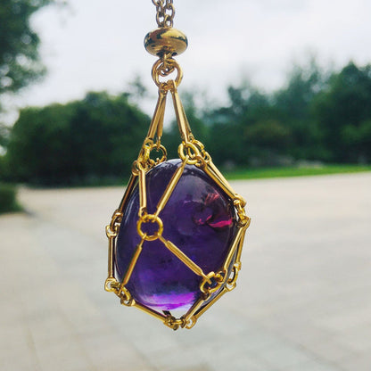 Sparkling Gemstone Crystal Pendant Necklace