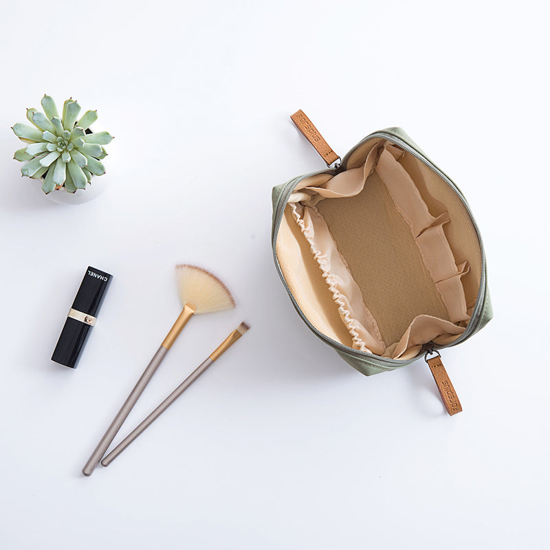 Spacious Double Zip Makeup Pouch Bag