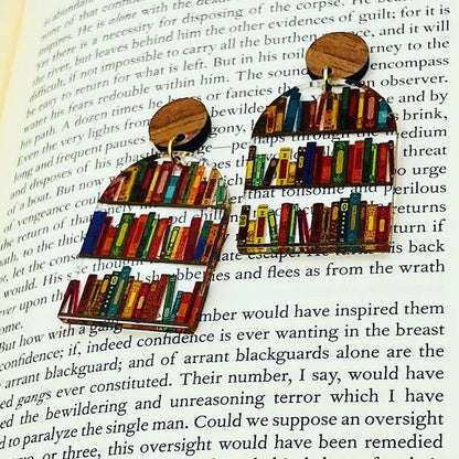 Simple Wooden Book Earrings