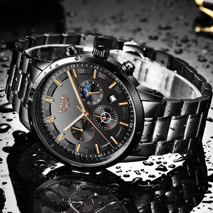 Tactical Black Metal Watch - Strong & Rugged