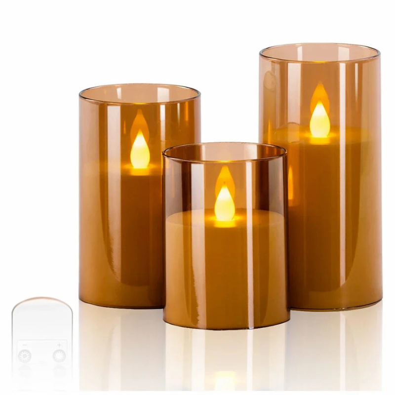 Warm Ambient LED Flicker Candle Set
