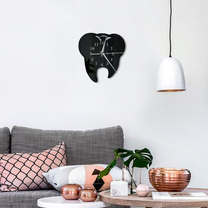 Dental Care Mirror Wall Clock