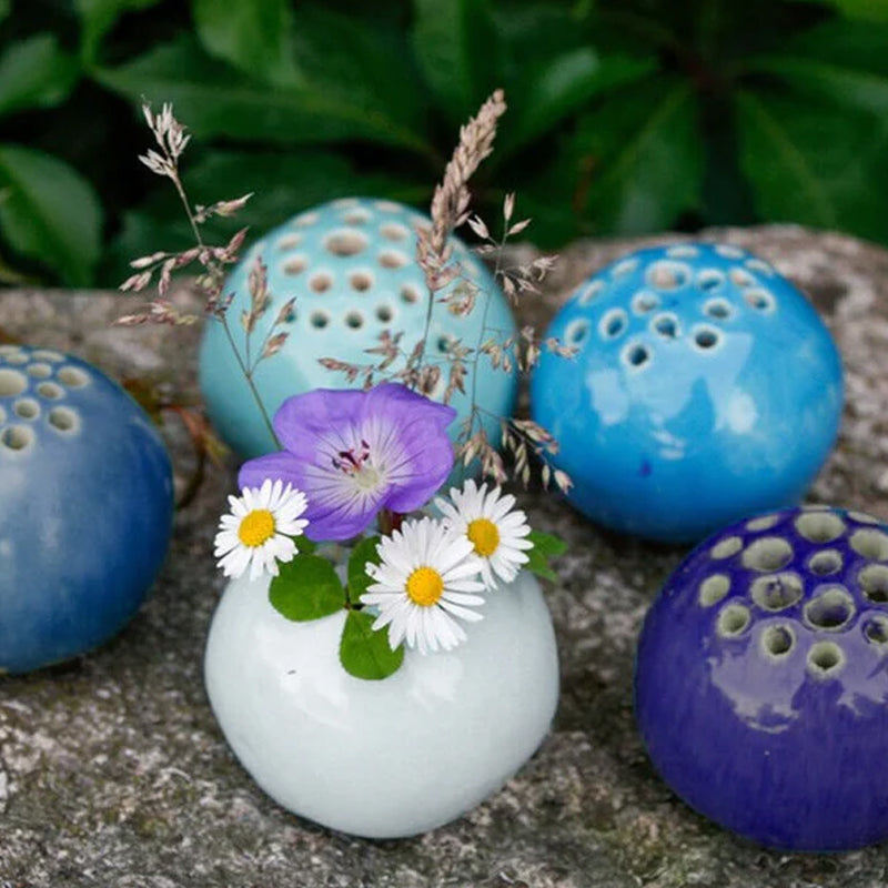 Unique Handmade Perforated Stone Vase Table Decor