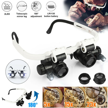 LED Magnifying Headband with Interchangeable Lenses