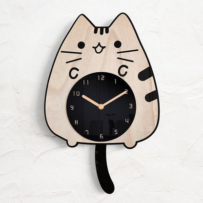 Fun Feline Pendulum Wall Clock