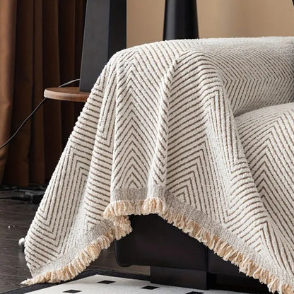 Stylish Sofa Cover with Classic Weave Design