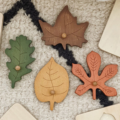 Natural Wooden Leaf Shape Sorting Puzzle