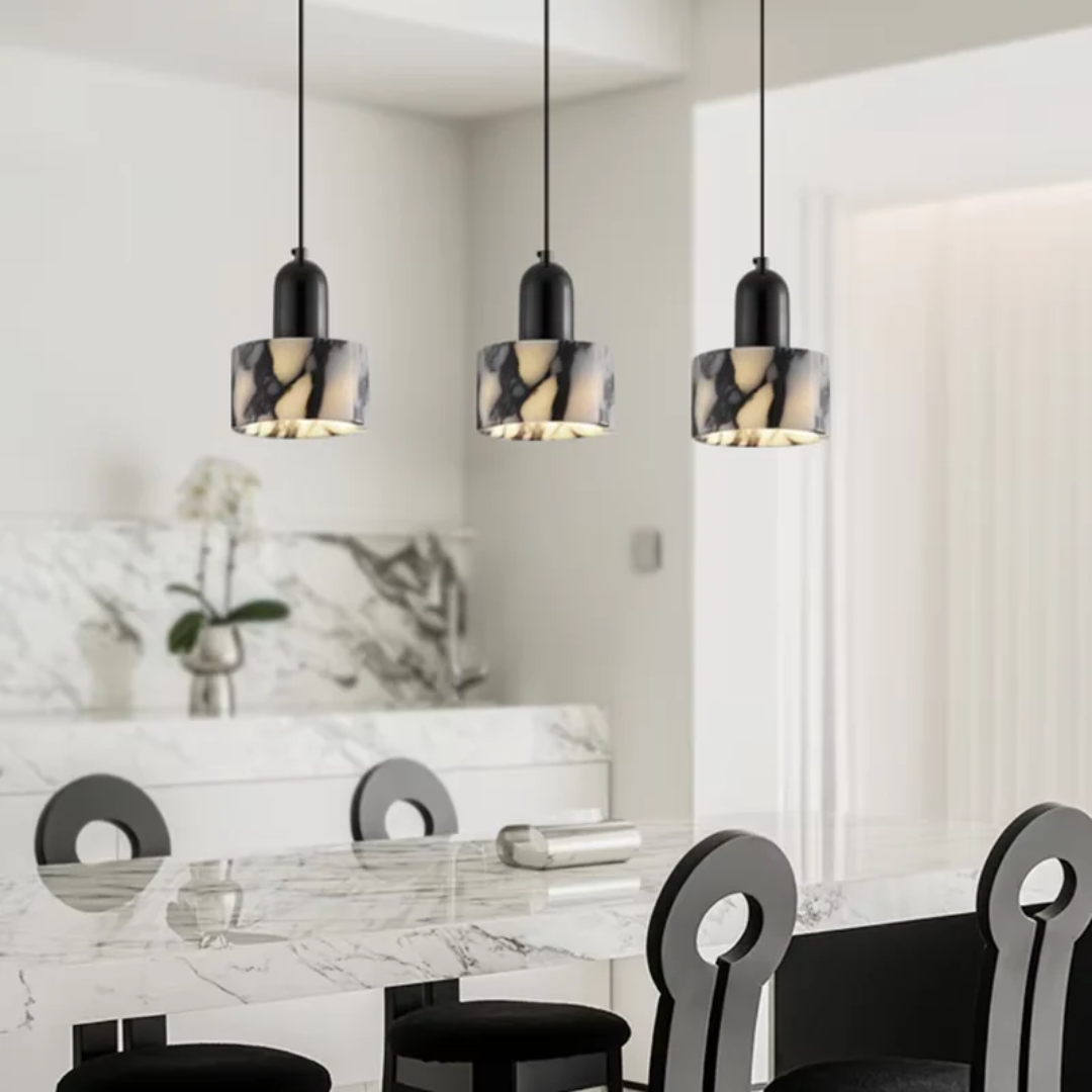 Elegant Black Marble Pendant Light