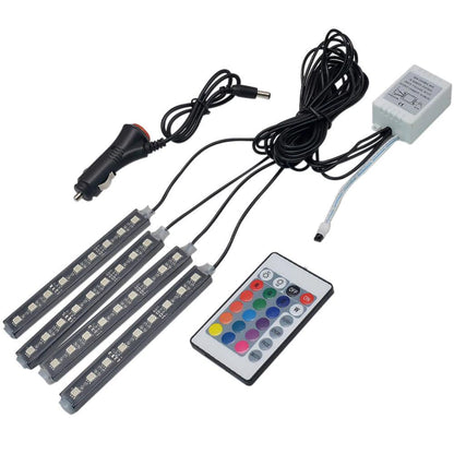 Colorful Car LED Strip Lights with Remote and Voice Control