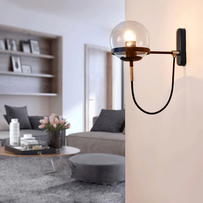 Elegant Clear Glass Wall Light - Fesara