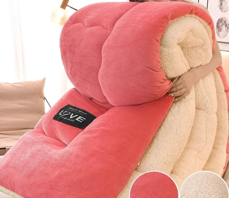 Warm Double Layer Fleece Winter Duvet - Frost Protection