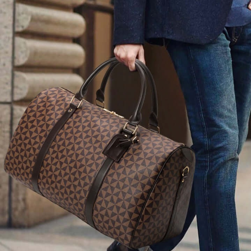 Luxury Leather Unisex Duffle Travel Bag