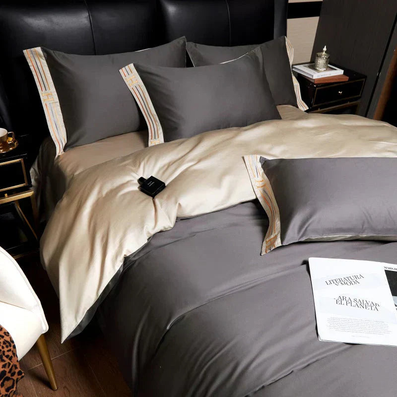 Soft Cotton Satin Duvet Cover Set for Bed