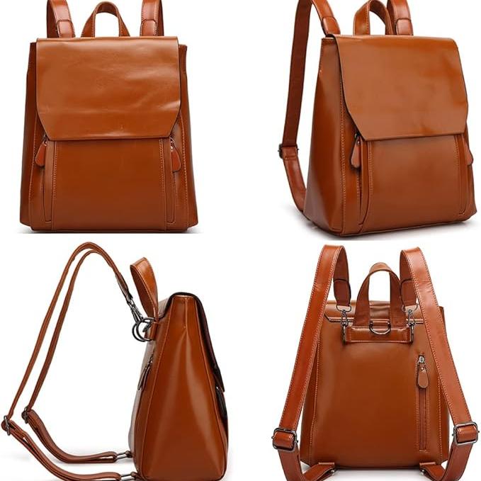 Stylish PU Leather Laptop Backpack - Comfortable & Durable