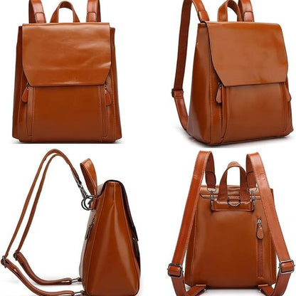 Stylish PU Leather Laptop Backpack - Comfortable & Durable