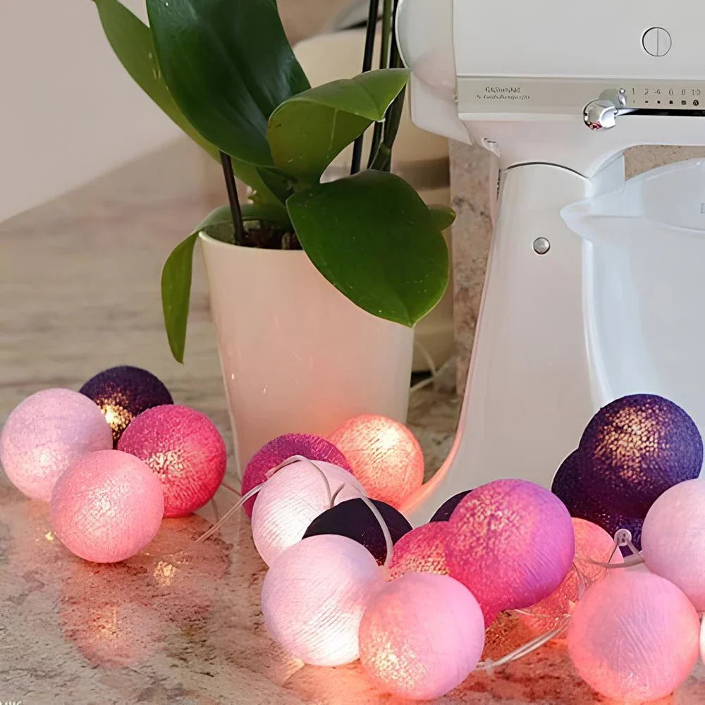 Fluffy White Cotton String Decor