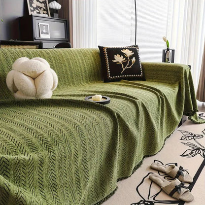 Plush Herringbone Chenille Sofa Slipcover