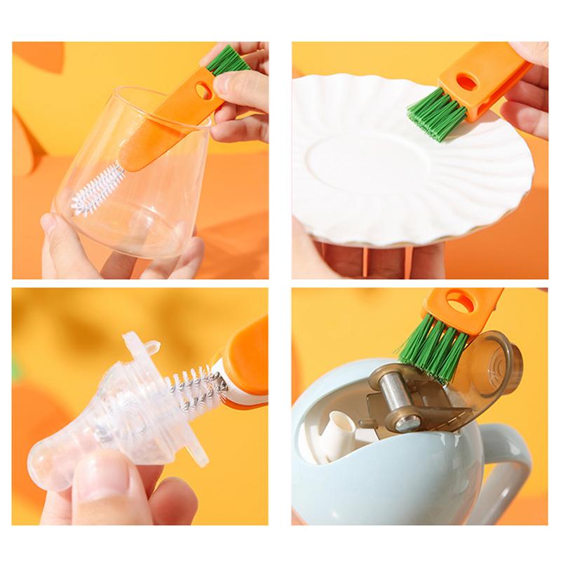 Practical 3-in-1 Cup Lid Cleaning Brush Tool