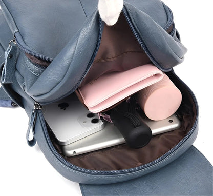 Classic Brown Leather Ladies Backpack