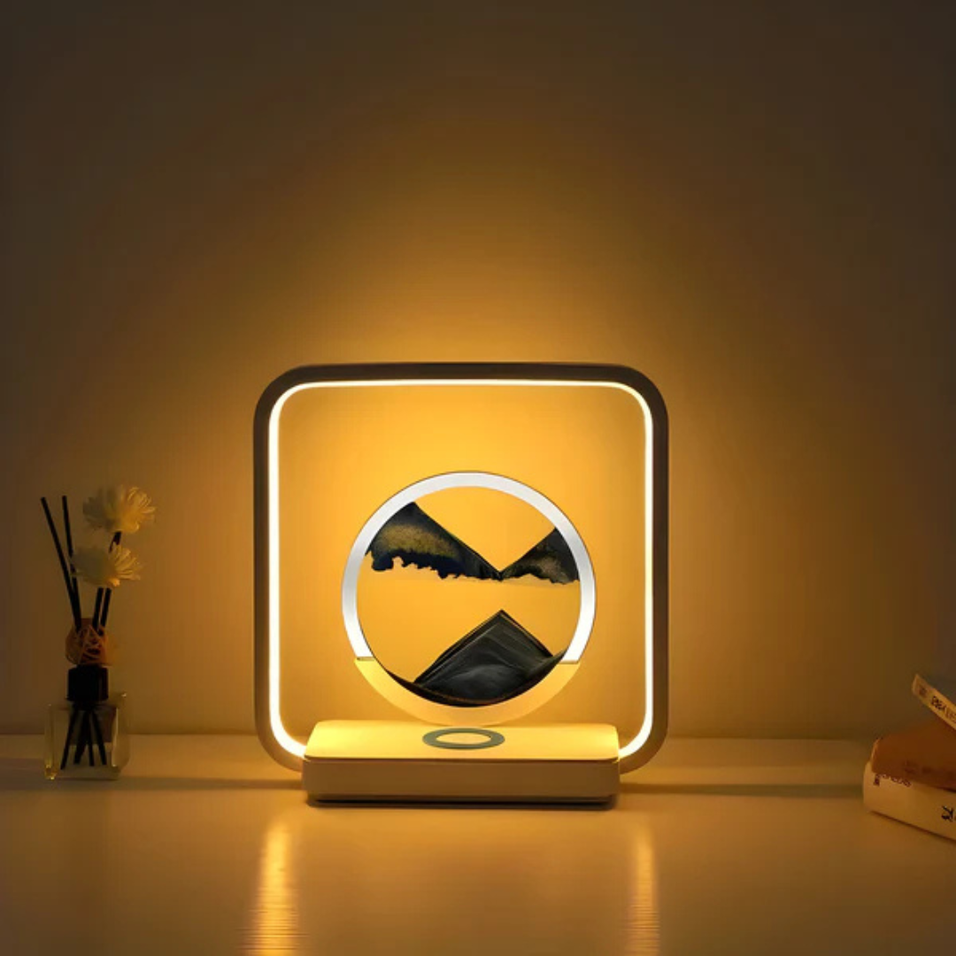 Colorful 3D LED Table Lamp with Moving Sand Design - Fesara