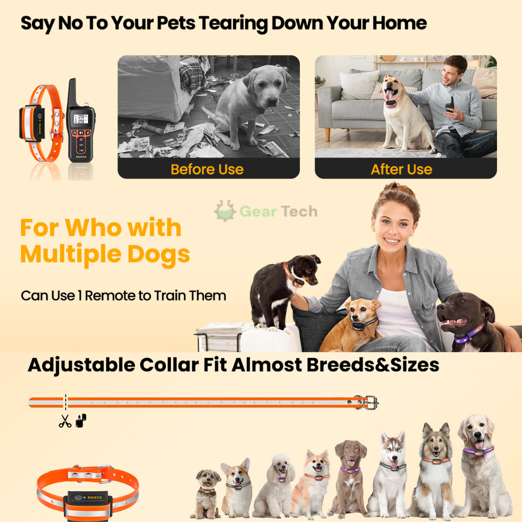 Waterproof Remote Dog Training Collar with 3 Functions
