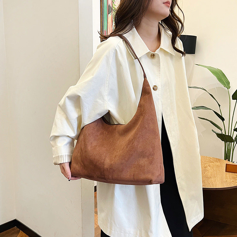 Luxurious Suede Crossbody Bag with Extra Storage