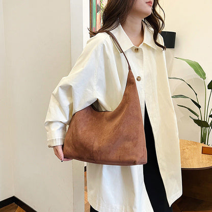 Luxurious Suede Crossbody Bag with Extra Storage