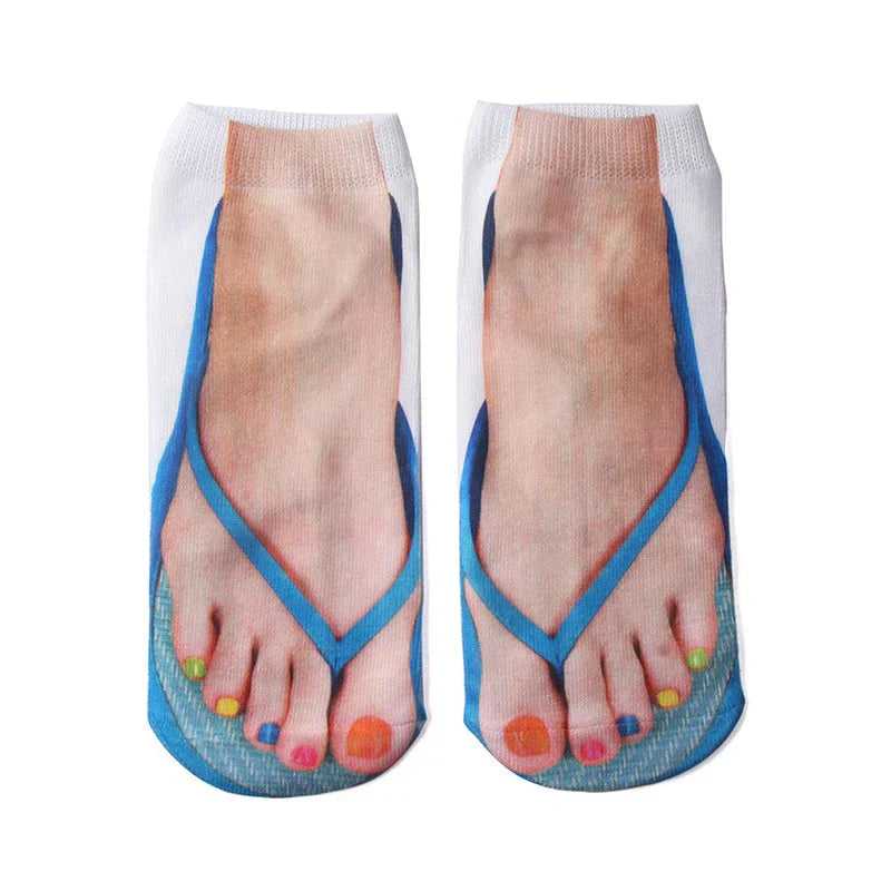 Fashionable Nail Art Crew Socks