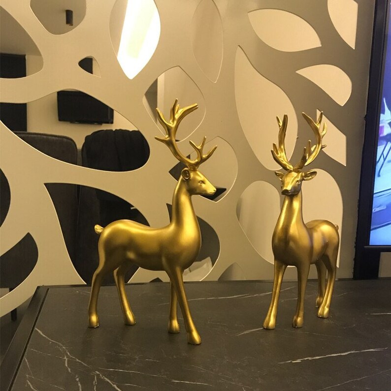 Luxury Pair Deer Home Decor Figurines - Fesara
