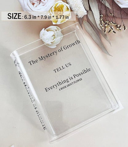 Clear Glass Book Vase - Elegant Flower Centerpiece