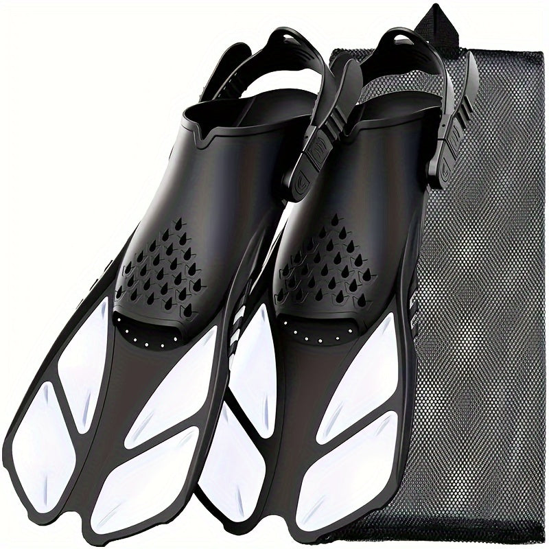 Compact Travel Snorkel Fins with Adjustable Heel