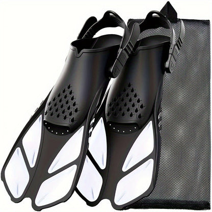 Compact Travel Snorkel Fins with Adjustable Heel