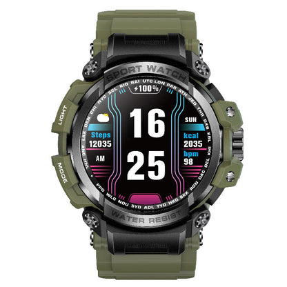 Rugged Waterproof Fitness Smartwatch With Heart Rate Monitor