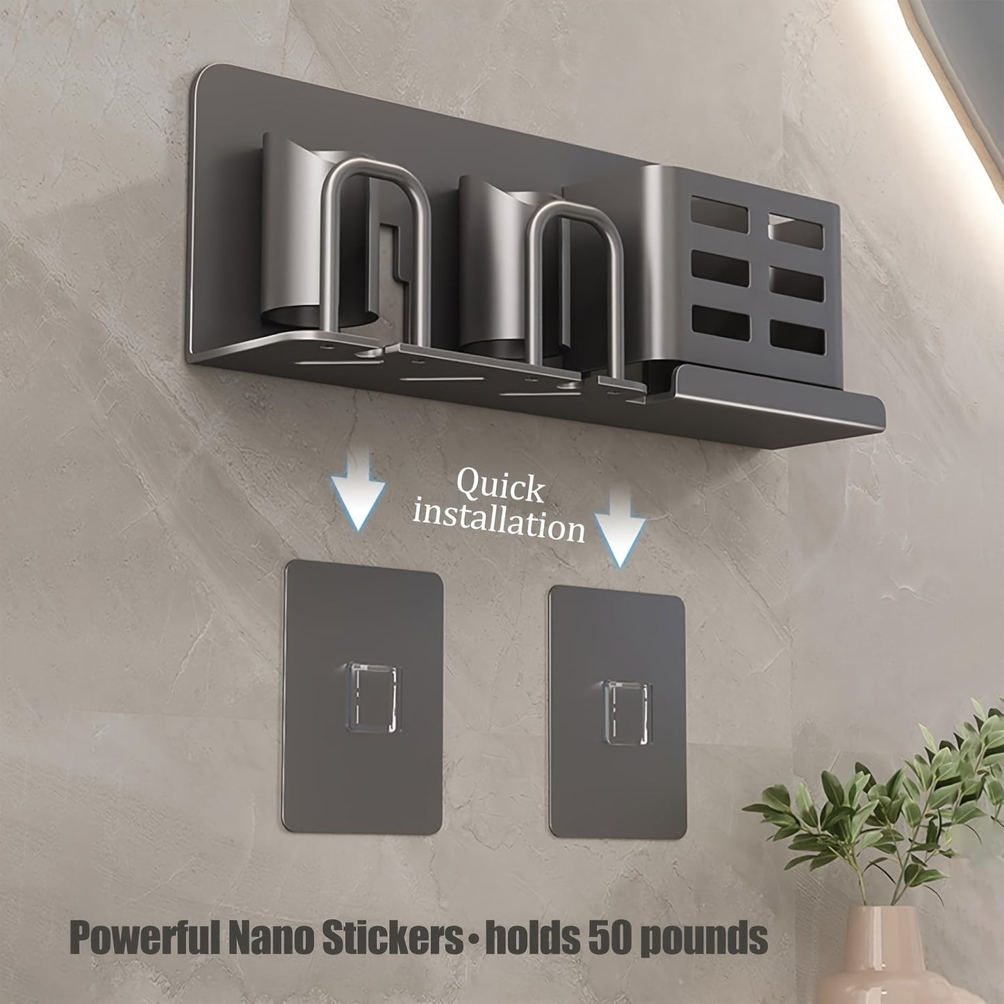 Wall Mount Electric Toothbrush Holder with Drip Tray