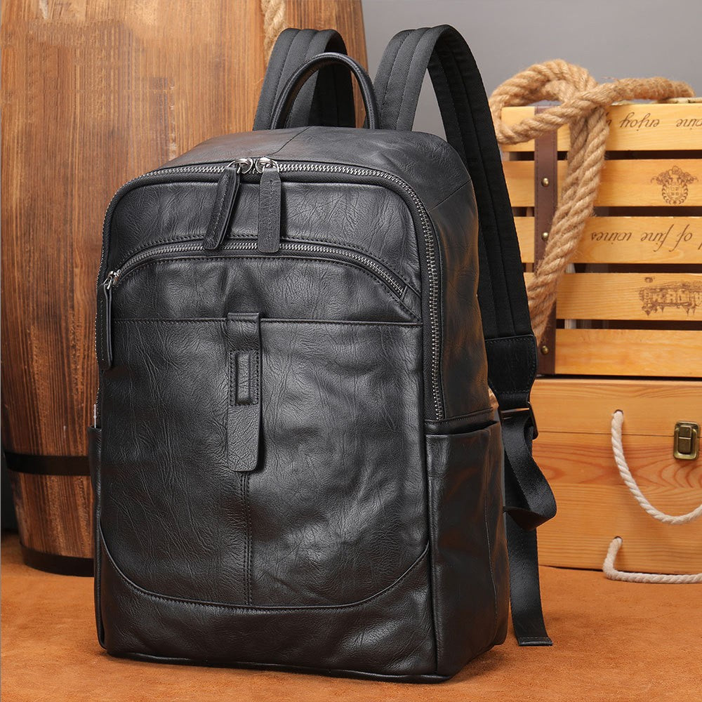 Premium Travel Leather Laptop Backpack - Fesara