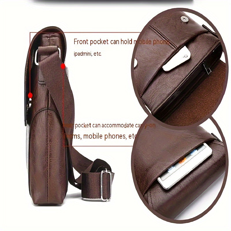 Classic Genuine Leather Crossbody Bag for Men