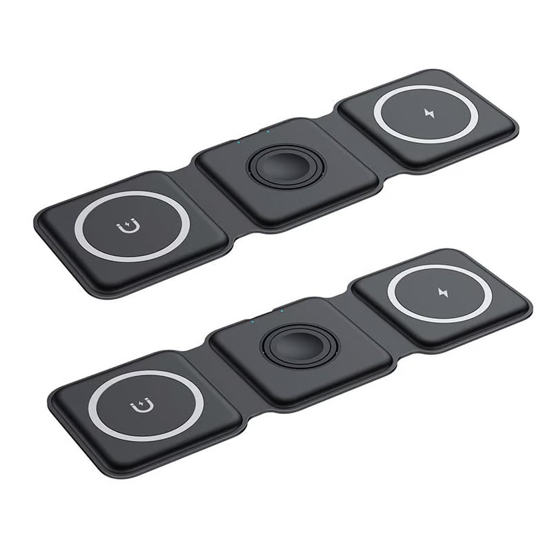 Compact 3-in-1 Portable Wireless Charging Pad