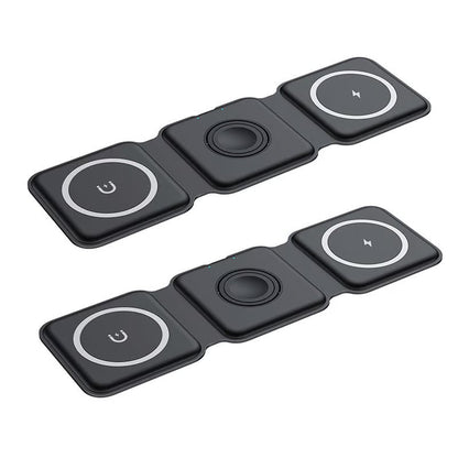 Compact 3-in-1 Portable Wireless Charging Pad