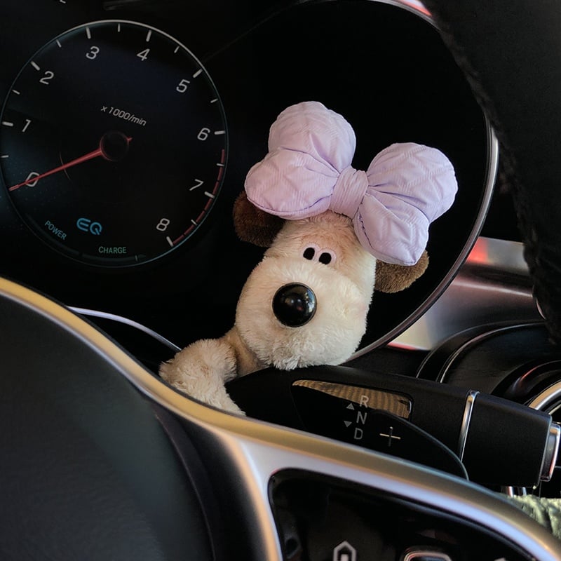 Cute Car Dog Figurine Decoration