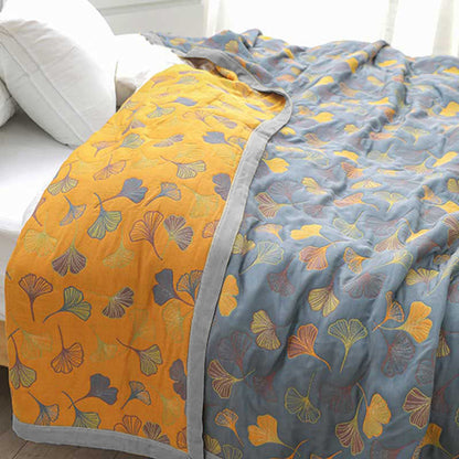 Green Leaf Pattern Cotton Bedding Set
