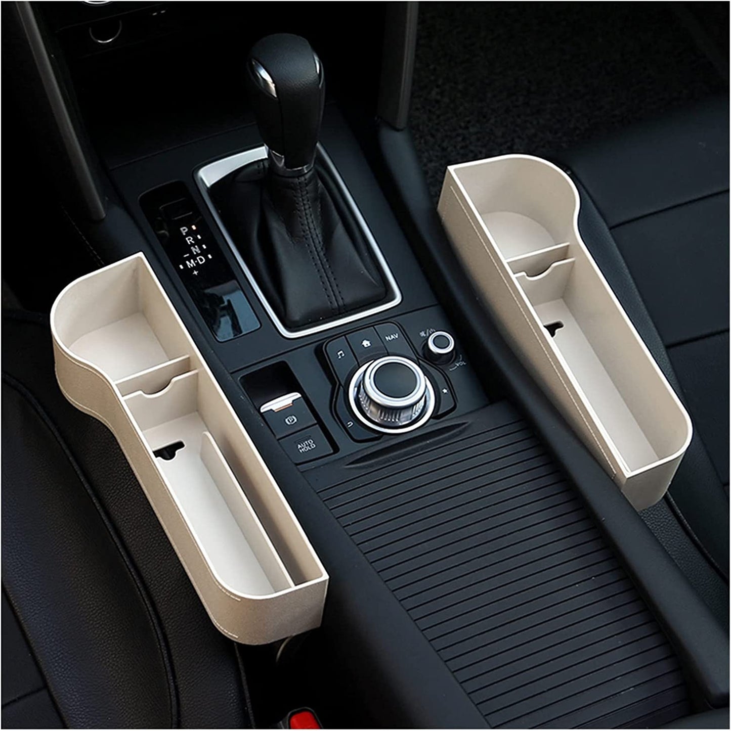 Premium Leather Auto Seat Storage Organizer