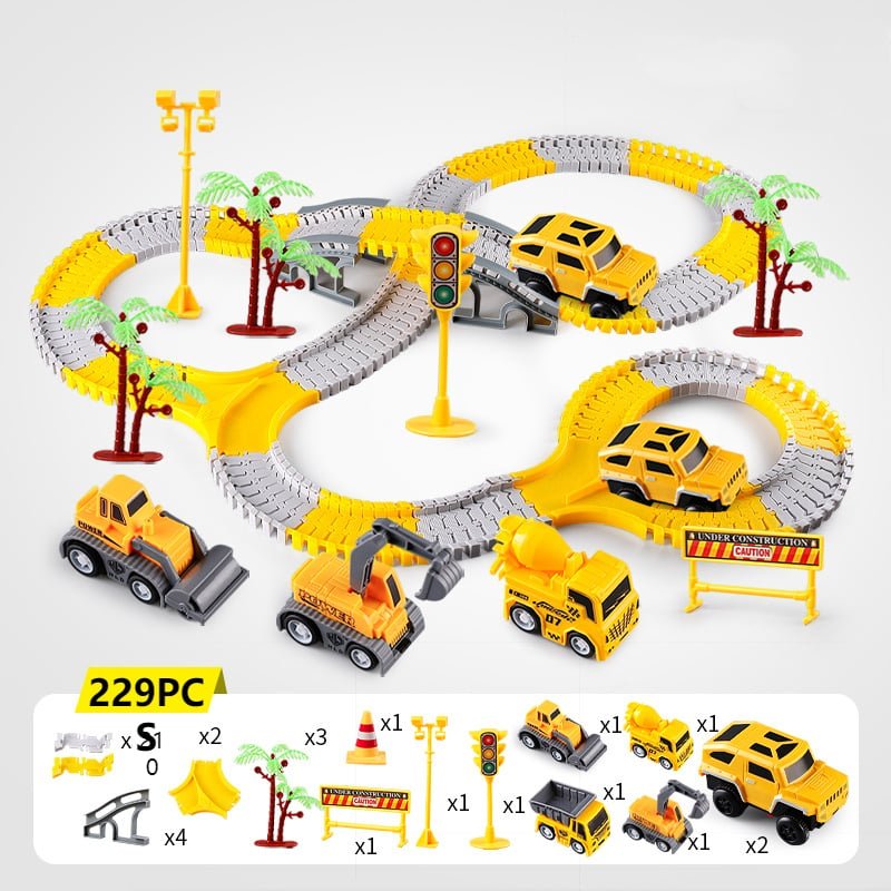 Glowing LED Racing Track Set with Flexible Tracks