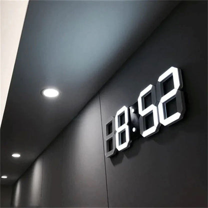 Smart 3D LED Digital Wall Clock with Alarm - Fesara