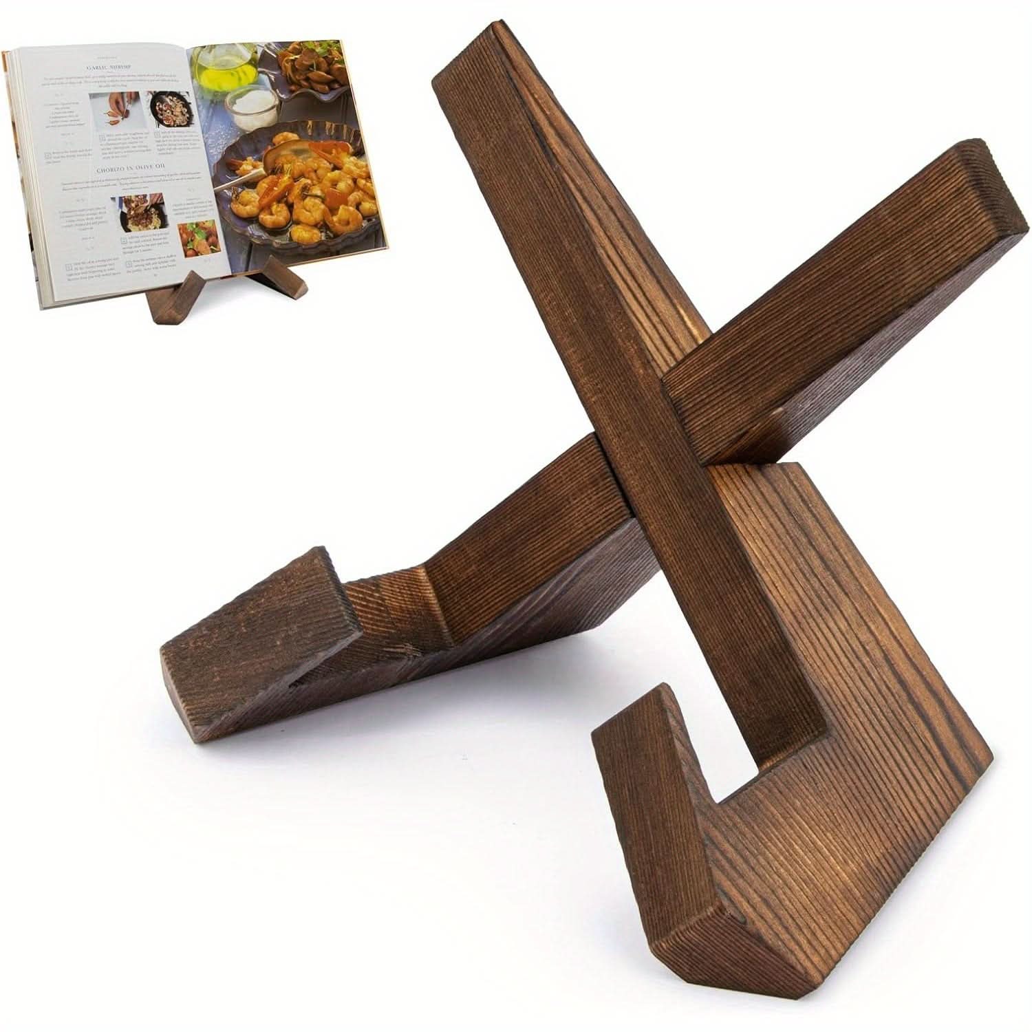 Vintage Wood Recipe Stand Adjustable Cookbook Holder - Fesara