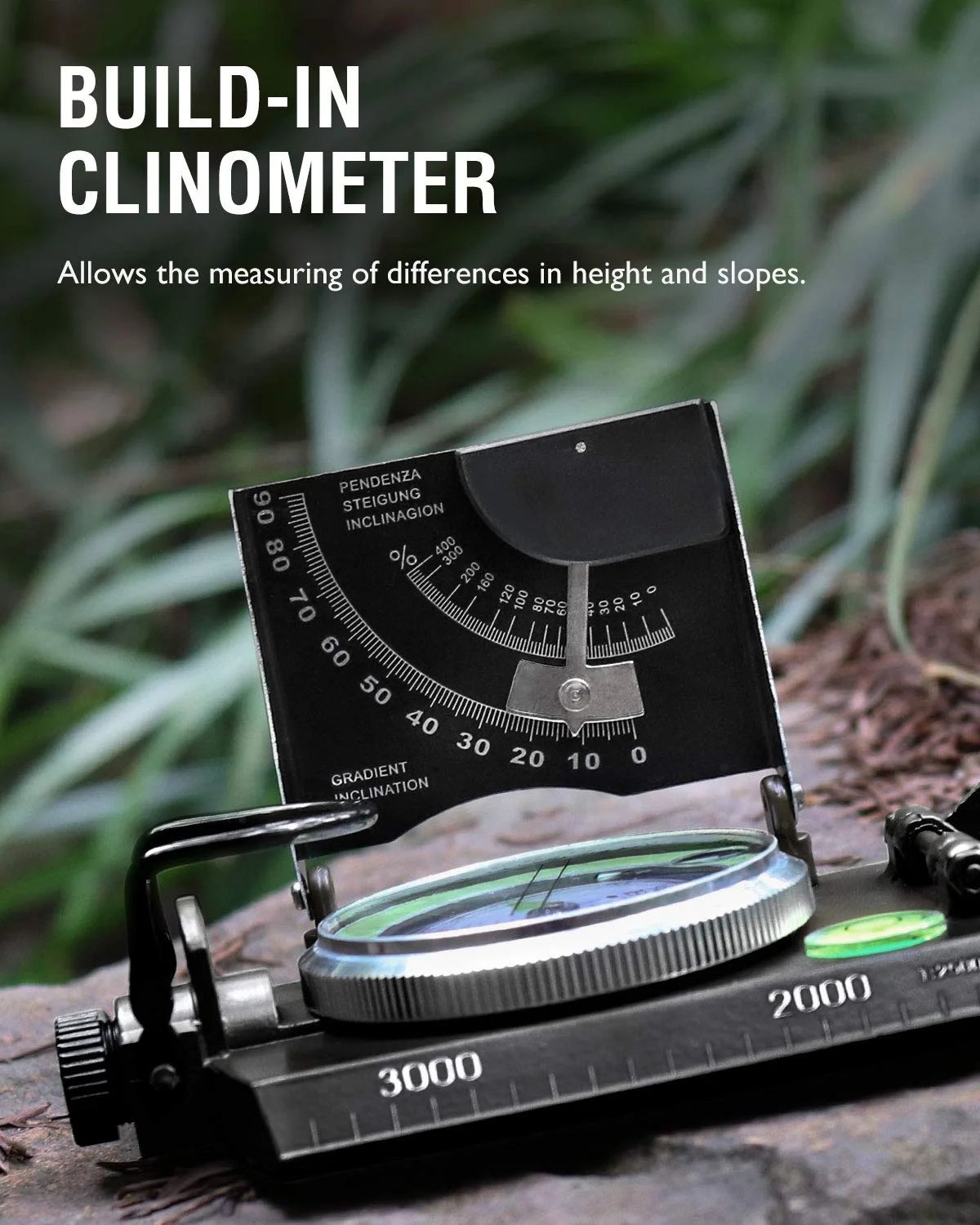 Tactical Compass with Clinometer & Lens for Outdoor Survival