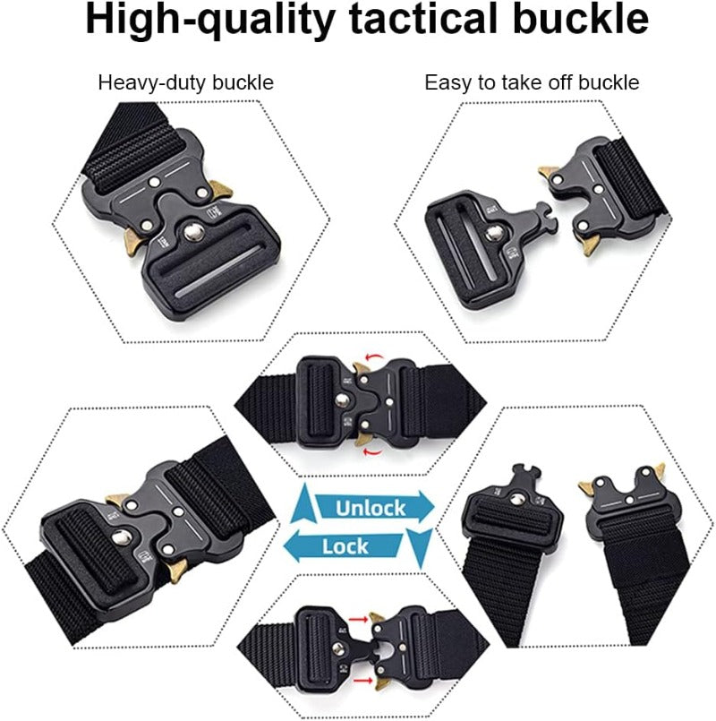Durable Nylon Web Belt with Fast Release Metal Buckle
