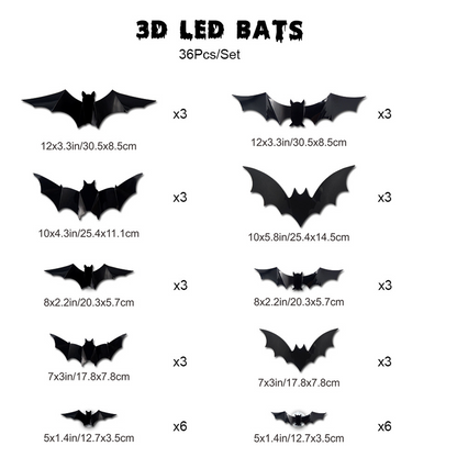 Spooky 3D Bat LED Wall Lamp