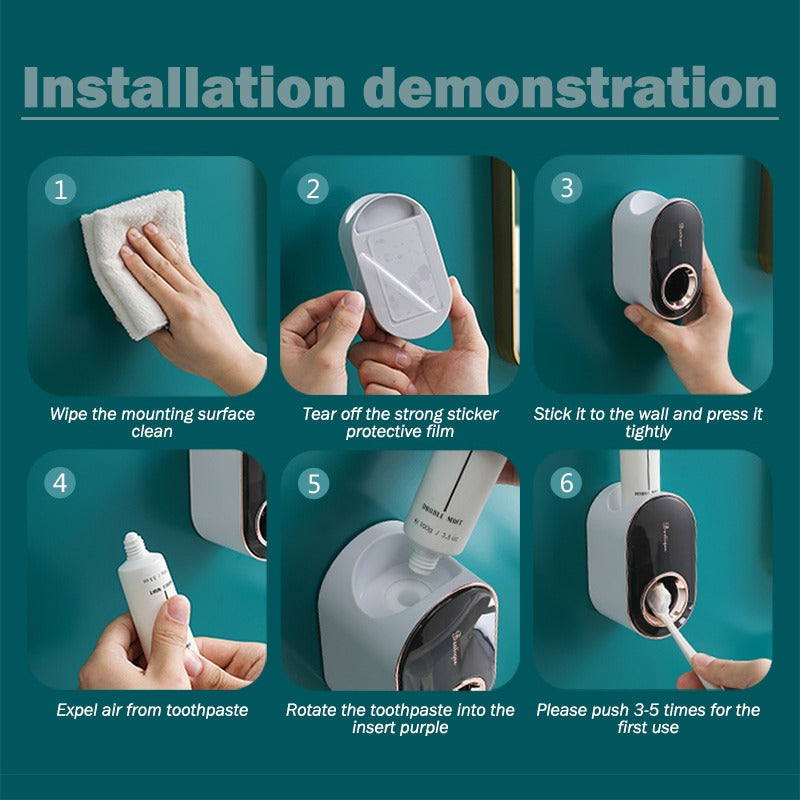 Stylish Bathroom Toothpaste Dispenser Mount