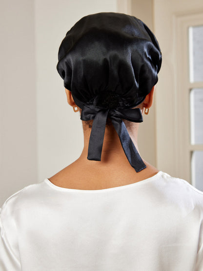 Soft Satin Sleep Bonnet with Tie